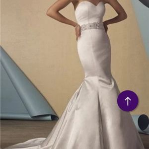 Alfred Angelo Wedding Gown White Satin,style 2434,size 10
